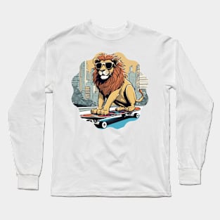 Lion on Wheels: Ruling the Concrete Jungle Long Sleeve T-Shirt